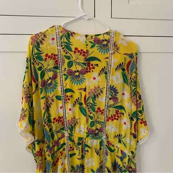 Mellisa McCarthy X Seven7 Yellow Tropical Floral Swimsuit Coverup Size 3X - Picture 8 of 13